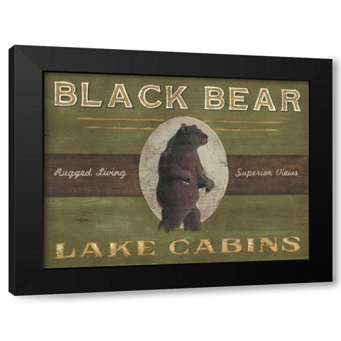 Lodge Sign V Black Modern Wood Framed Art Print by Vess, June Erica
