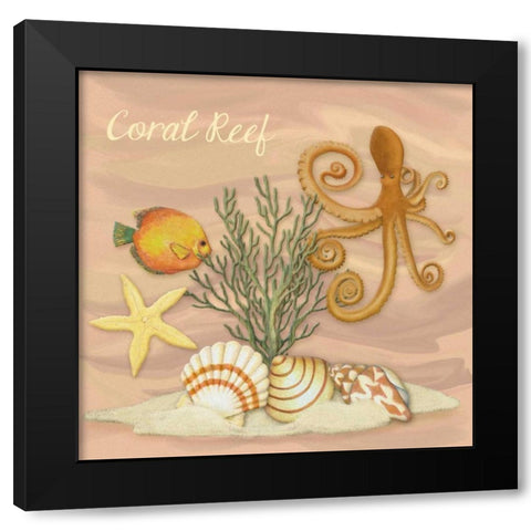Coastal Scene I Black Modern Wood Framed Art Print with Double Matting by Ditzian, Sue
