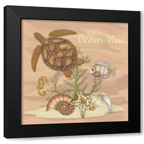 Coastal Scene II Black Modern Wood Framed Art Print with Double Matting by Ditzian, Sue