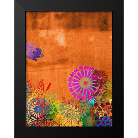 Butterfly Panorama Triptych III Black Modern Wood Framed Art Print by Jasper, Sisa