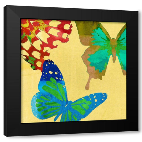 Saturated Butterflies III Black Modern Wood Framed Art Print with Double Matting by Jasper, Sisa