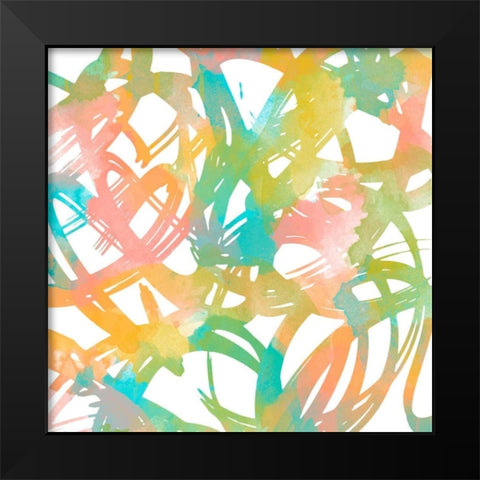 Colorful Flow I Black Modern Wood Framed Art Print by Saunders, Alonzo