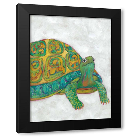 Turtle Friends I Black Modern Wood Framed Art Print with Double Matting by Zarris, Chariklia