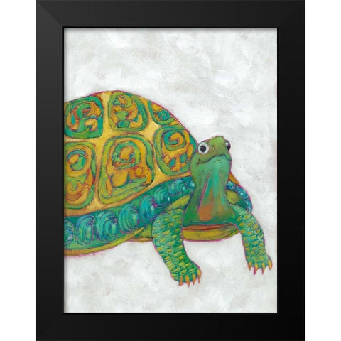 Turtle Friends I Black Modern Wood Framed Art Print by Zarris, Chariklia