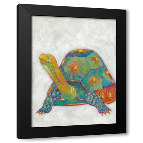 Turtle Friends II Black Modern Wood Framed Art Print with Double Matting by Zarris, Chariklia