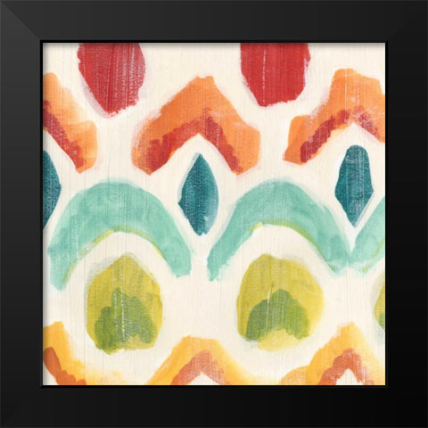Textile Kaleidoscope I Black Modern Wood Framed Art Print by Vess, June Erica