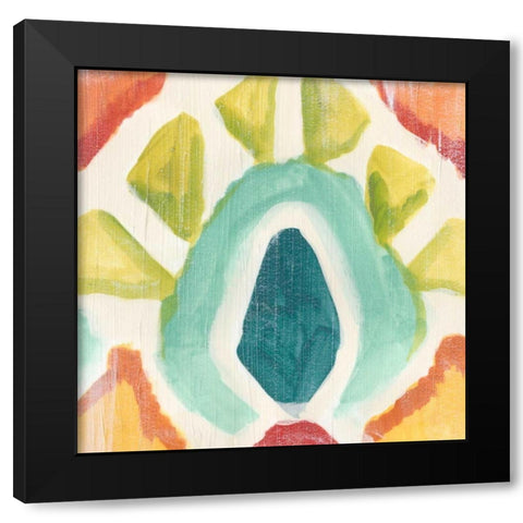 Textile Kaleidoscope II Black Modern Wood Framed Art Print by Vess, June Erica