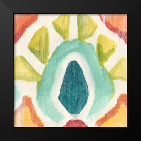 Textile Kaleidoscope II Black Modern Wood Framed Art Print by Vess, June Erica