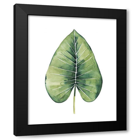 Custom Paradise Palm Leaves on white III Black Modern Wood Framed Art Print by Popp, Grace