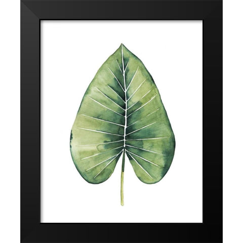 Custom Paradise Palm Leaves on white III Black Modern Wood Framed Art Print by Popp, Grace