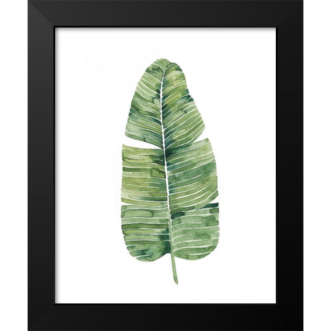 Custom Paradise Palm Leaves on white IV Black Modern Wood Framed Art Print by Popp, Grace
