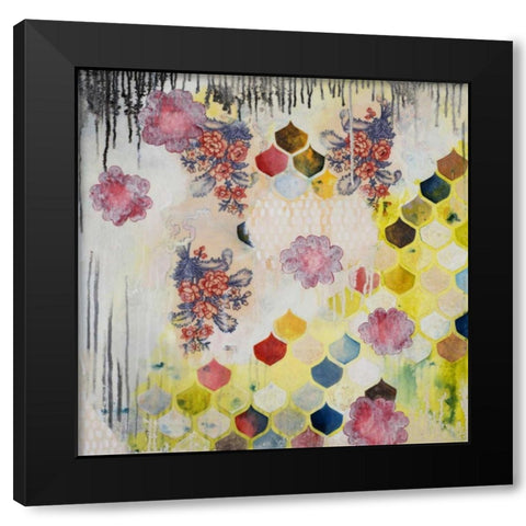Antique Sentiments Black Modern Wood Framed Art Print by Robinson, Heather