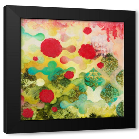 Dainty Doings Black Modern Wood Framed Art Print by Robinson, Heather