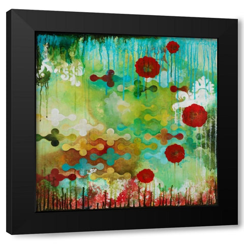 Happy Interruption Black Modern Wood Framed Art Print by Robinson, Heather