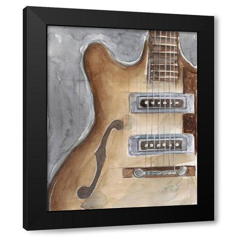 Watercolor Instrument Study I Black Modern Wood Framed Art Print by Harper, Ethan