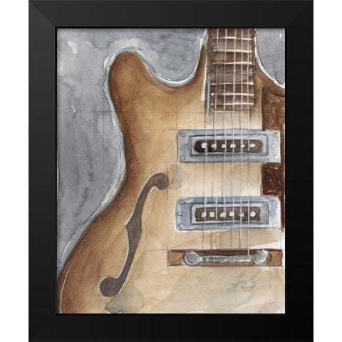 Watercolor Instrument Study I Black Modern Wood Framed Art Print by Harper, Ethan