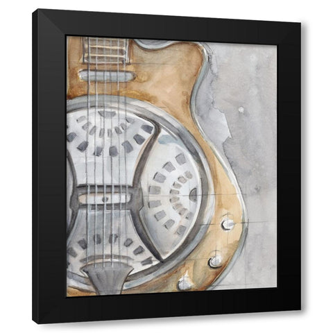 Watercolor Instrument Study III Black Modern Wood Framed Art Print by Harper, Ethan
