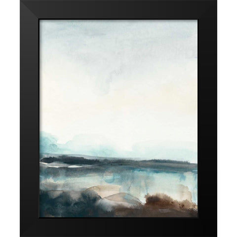 Horizon Flow I Black Modern Wood Framed Art Print by Vess, June Erica