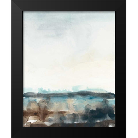Horizon Flow II Black Modern Wood Framed Art Print by Vess, June Erica
