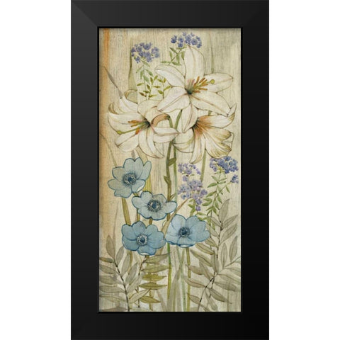 Lily Chinoiserie I Black Modern Wood Framed Art Print by OToole, Tim