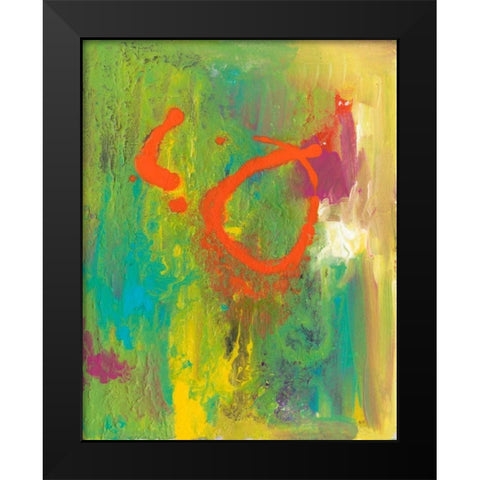 Orange Graffiti IV Black Modern Wood Framed Art Print by Combs, Joyce