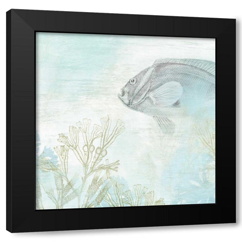 Coastal Fresco II Black Modern Wood Framed Art Print with Double Matting by Vess, June Erica