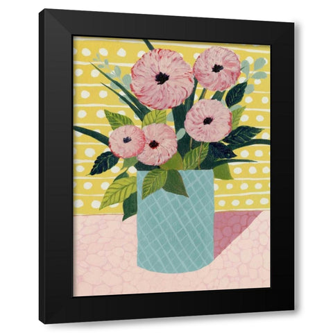 Retro Bouquet II Black Modern Wood Framed Art Print with Double Matting by Popp, Grace