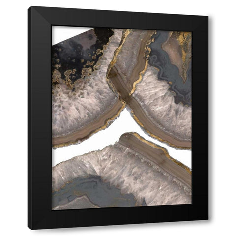Neutral Agates II Black Modern Wood Framed Art Print by Goldberger, Jennifer