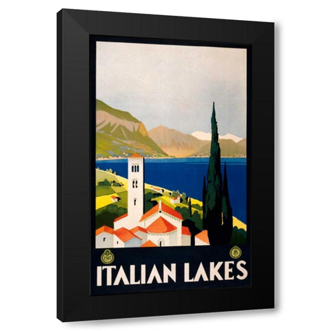 See Italian Lakes Black Modern Wood Framed Art Print with Double Matting by Studio W