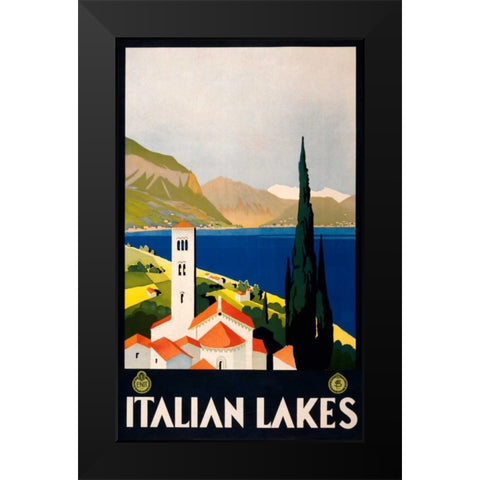 See Italian Lakes Black Modern Wood Framed Art Print by Studio W