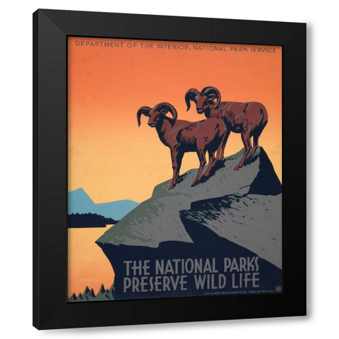 See America II Black Modern Wood Framed Art Print with Double Matting by Studio W