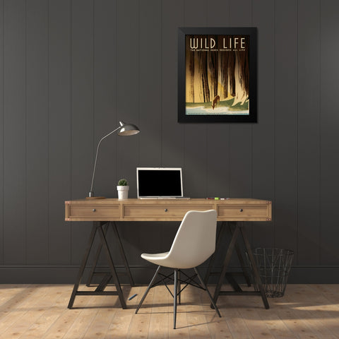 See America III Black Modern Wood Framed Art Print by Studio W