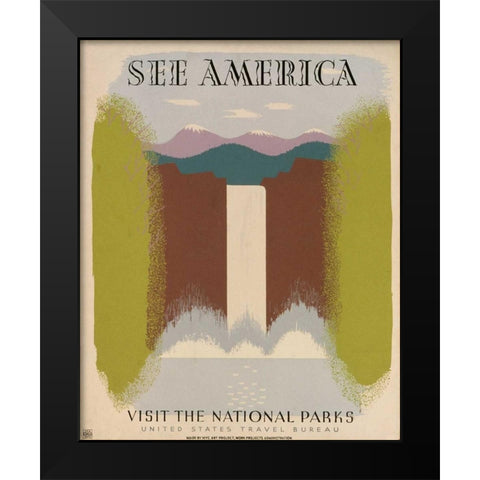 See America X Black Modern Wood Framed Art Print by Studio W