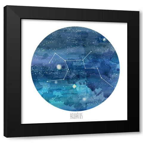 Constellation-Aquarius Black Modern Wood Framed Art Print by McCavitt, Naomi