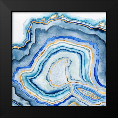 Cobalt Agate I Black Modern Wood Framed Art Print by Popp, Grace