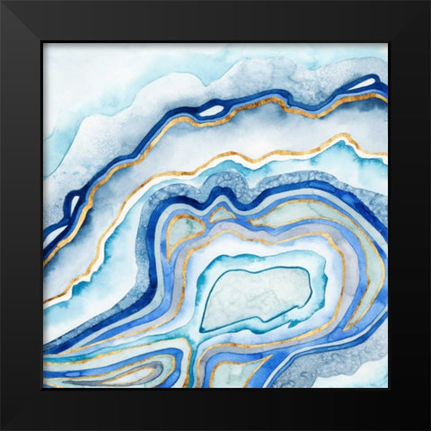 Cobalt Agate II Black Modern Wood Framed Art Print by Popp, Grace