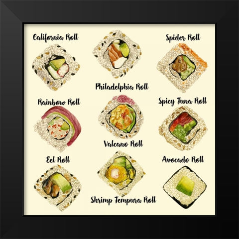 Sushi II Black Modern Wood Framed Art Print by Wang, Melissa