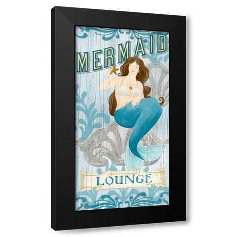 Mermaid I Black Modern Wood Framed Art Print by Vess, June Erica