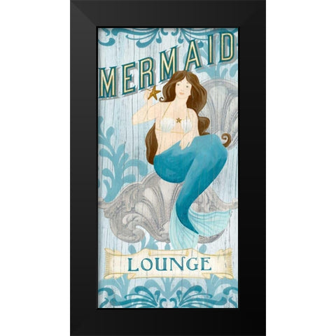 Mermaid I Black Modern Wood Framed Art Print by Vess, June Erica