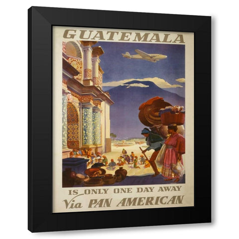 See South America II Black Modern Wood Framed Art Print by Studio W