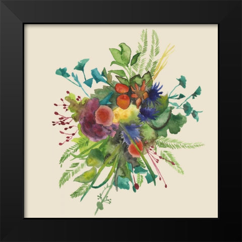 Watercolor Floral Spray III Black Modern Wood Framed Art Print by McCavitt, Naomi