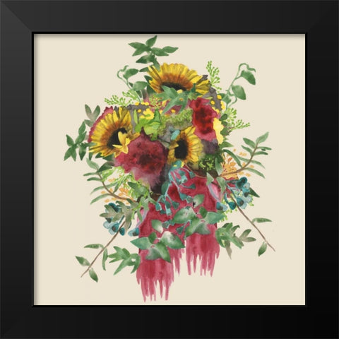 Watercolor Floral Spray IV Black Modern Wood Framed Art Print by McCavitt, Naomi