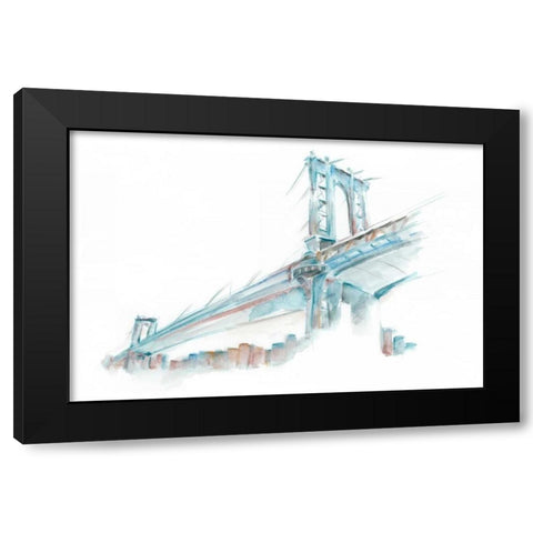 Watercolor Bridge Sketch I Black Modern Wood Framed Art Print by Harper, Ethan