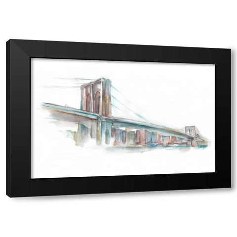 Watercolor Bridge Sketch II Black Modern Wood Framed Art Print by Harper, Ethan