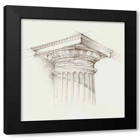Column Schematic I Black Modern Wood Framed Art Print by Harper, Ethan
