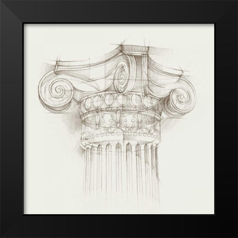 Column Schematic II Black Modern Wood Framed Art Print by Harper, Ethan