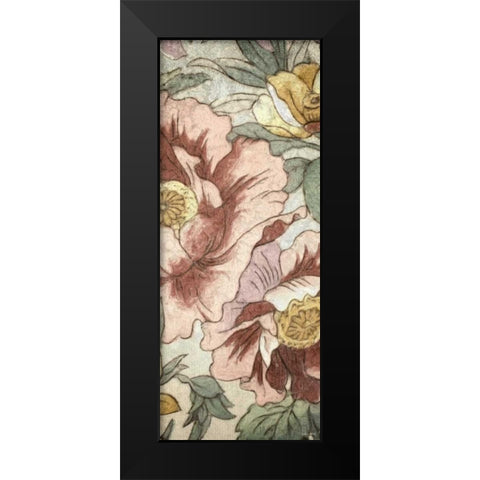 Earthtone Floral Panel I Black Modern Wood Framed Art Print by Kohnke, Catherine