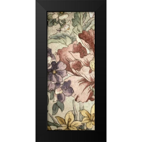 Earthtone Floral Panel II Black Modern Wood Framed Art Print by Kohnke, Catherine