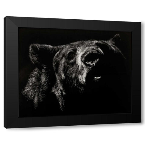 Scratchboard Critic Black Modern Wood Framed Art Print by Chapman, Julie T.