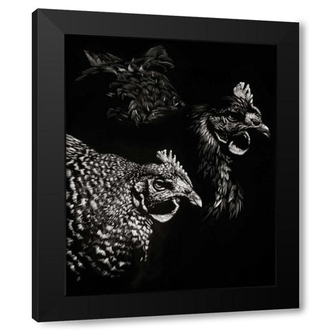 Scratchboard Skeptics Black Modern Wood Framed Art Print by Chapman, Julie T.